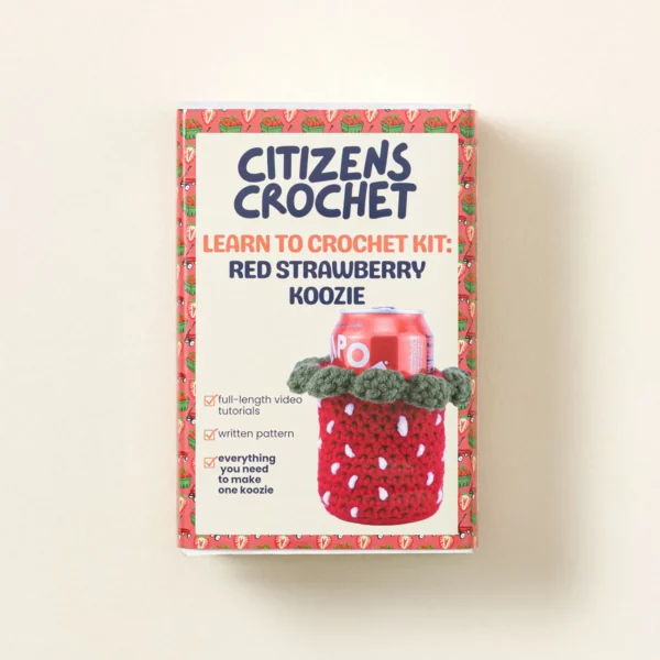 Crochet Strawberry Coozie Diy Kit 1