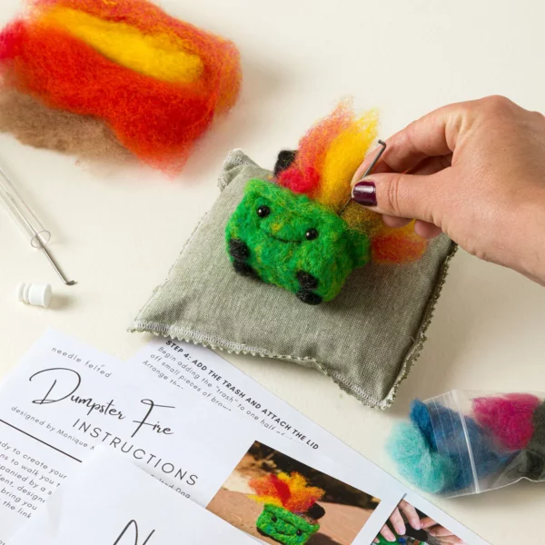 Dumpster Fire Needle Felting Kit 1