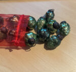Embossed Mini Green Mercury Glass Ornaments, Set Of 12