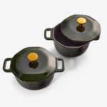 Enameled 18 Oz Cast Iron Dutch Ovens Sets (6)