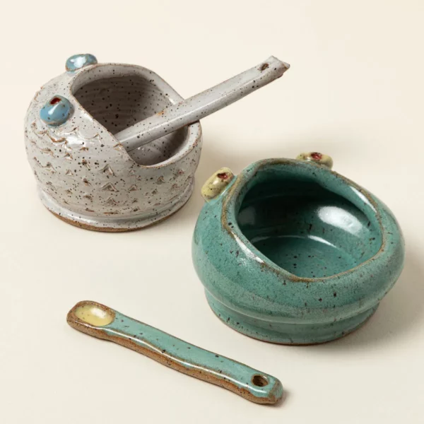 Funny Face Salt Cellar & Spoon 1
