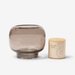 Glass Candle Holder With Pillar Candle (2)