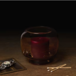 Glass Candle Holder With Pillar Candle (7)