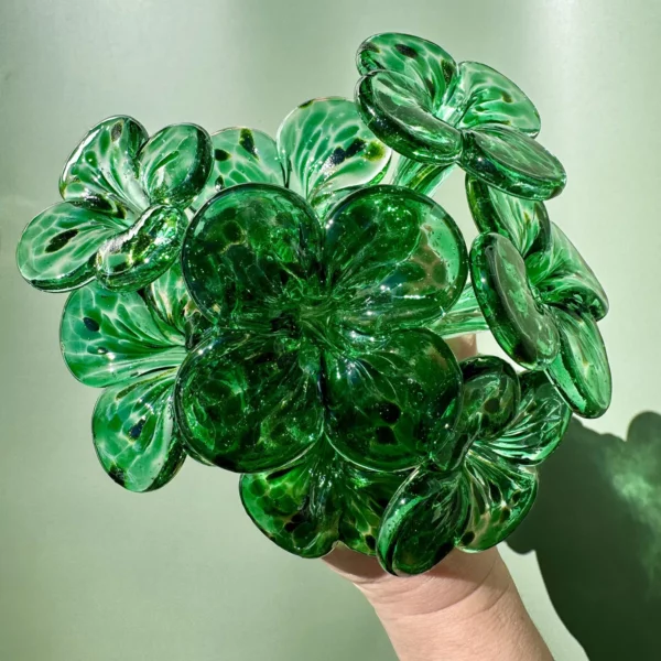 Glass Good Luck Clover 3