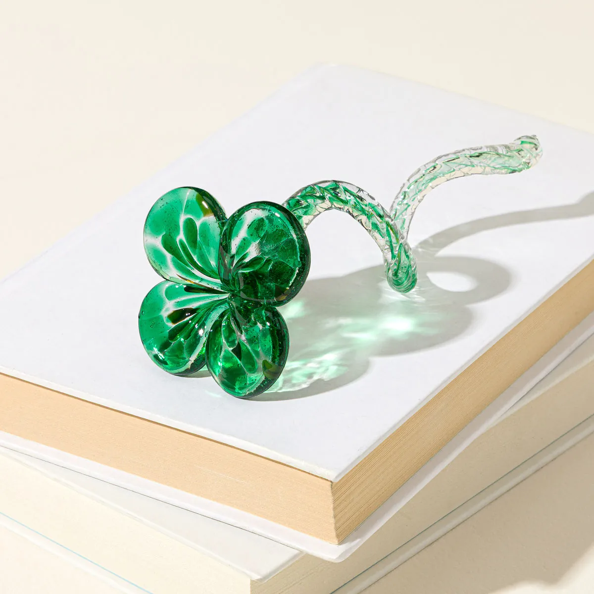Glass Good Luck Clover Glass Good Luck Clover