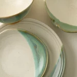Handmade Ceramic Green Splash Dinnerware 1