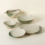 Handmade Ceramic Green Splash Dinnerware 3