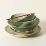 Handmade Ceramic Green Splash Dinnerware2