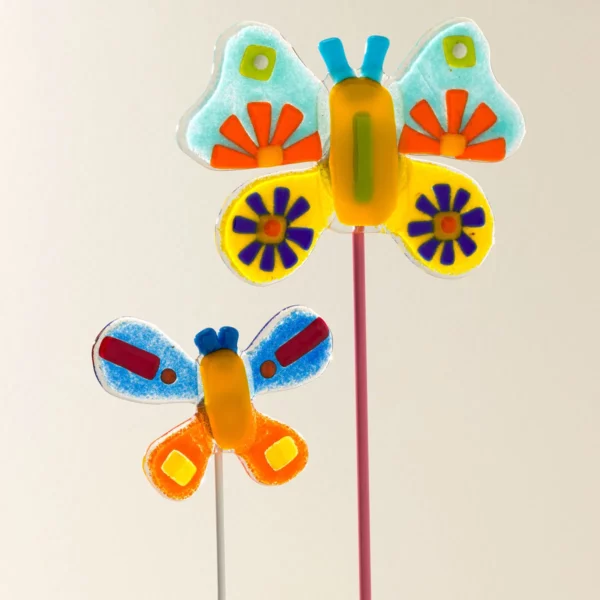 Handmade Glass Garden Stakes - Butterfly 1