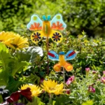Handmade Glass Garden Stakes - Butterfly