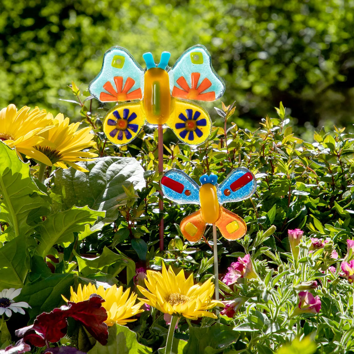 Handmade Glass Garden Stakes - Butterfly Handmade Glass Garden Stakes - Butterfly
