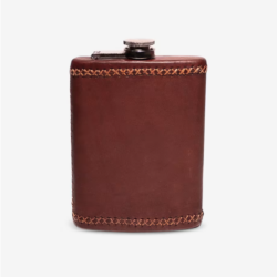 Leather Wrapped 8oz Flask (1)