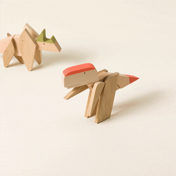 Magnetic Wooden Desktop Dino Fidget 2