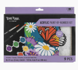 Mini Acrylic Paint-by-number Butterfly Floral
