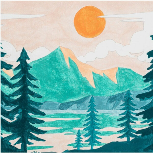 Mini Acrylic Paint-by-number Landscape 3