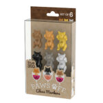 Paws Off Cat Glass Markers, Set Of 6 2