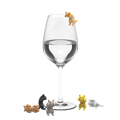 Paws Off Cat Glass Markers, Set Of 6