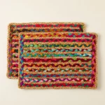 Repurposed Sari Woven Placemats - Set Of 2