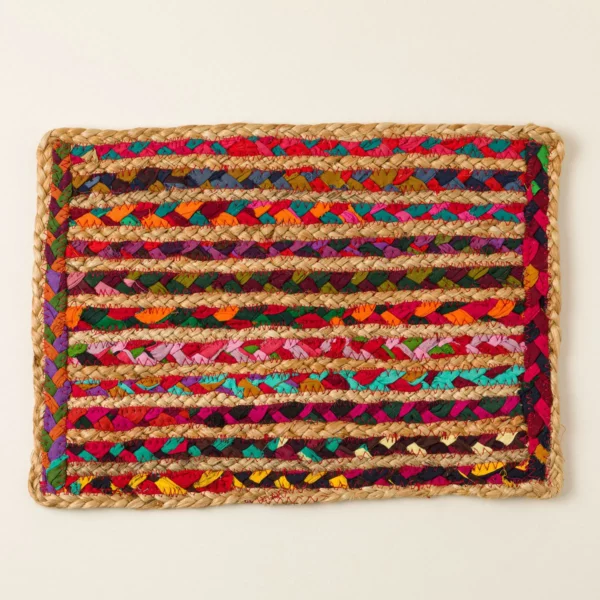 Repurposed Sari Woven Placemats - Set Of 2 4