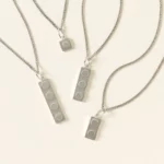Sterling Silver Brick Plate Necklace 1