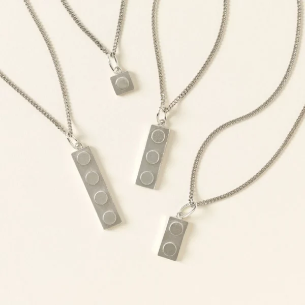 Sterling Silver Brick Plate Necklace 1