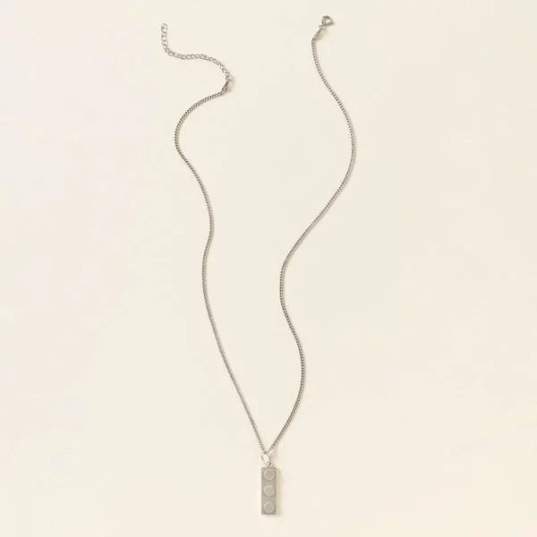 Sterling Silver Brick Plate Necklace 2