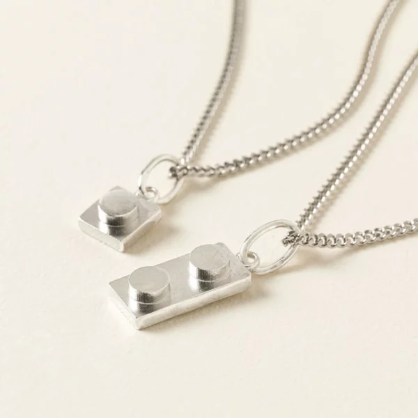 Sterling Silver Brick Plate Necklace 4