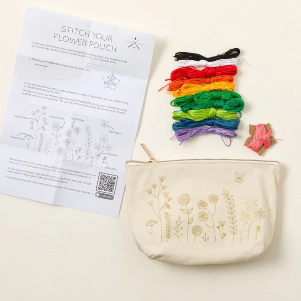 Stitch Your Own Floral Zip Pouch 1