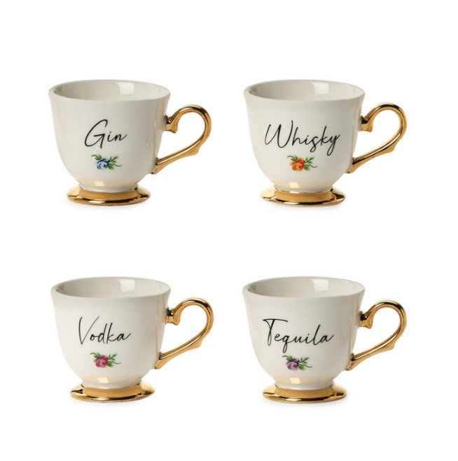 Teacup Shot Glasses, Set Of 4 Teacup Shot Glasses, Set Of 4