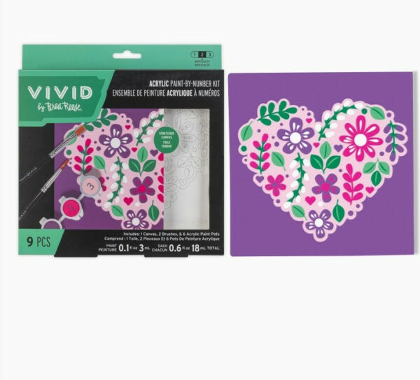 Vivid Mini Acrylic Paint-by-number Flower Heart 1