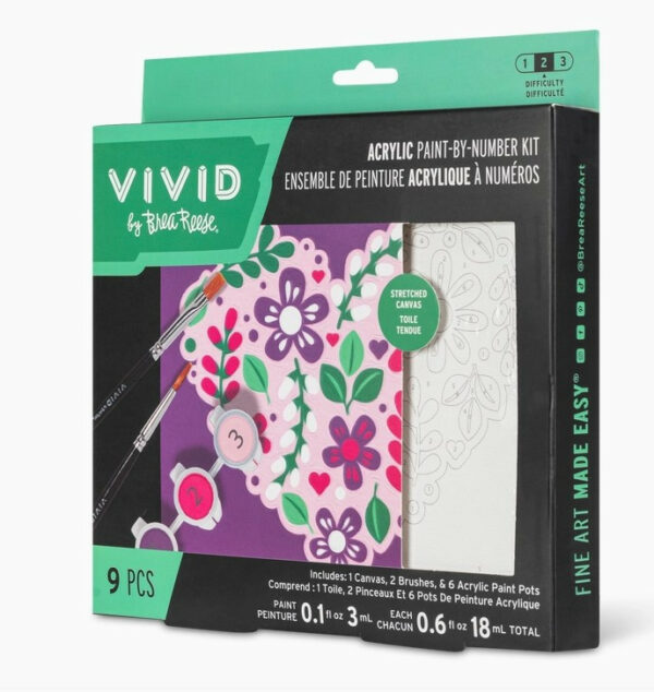 Vivid Mini Acrylic Paint-by-number Flower Heart 3