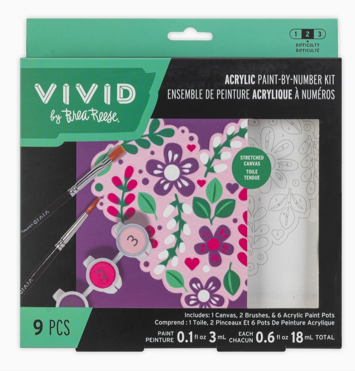Vivid Mini Acrylic Paint-by-number Flower Heart Vivid Mini Acrylic Paint-by-number Flower Heart