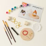 Wooden Cat Keychain Craft Kit 1