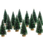 Yukon Sisal Snow Covered Green Trees, Set Of 12