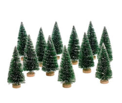 Yukon Sisal Snow Covered Green Trees, Set Of 12