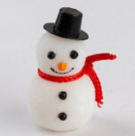 1.5 Miniature Flocked Snowman, Bag Of 10 1