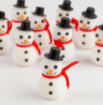 1.5 Miniature Flocked Snowman, Bag Of 10 2