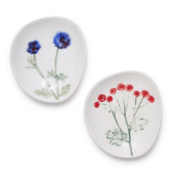 Artisanal Tidbit Dish With Imprinted Botanical Design