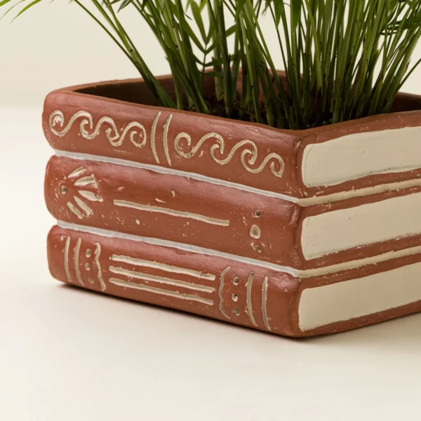 Book Stack Terracotta Planter 1