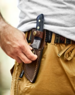 Damascus Skinning Gut Hook Hunting Knife (2)