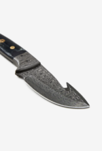 Damascus Skinning Gut Hook Hunting Knife (6)