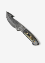 Damascus Skinning Gut Hook Hunting Knife (7)
