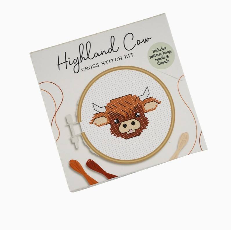 Highland Cow Mini Cross Stitch Kit Highland Cow Mini Cross Stitch Kit