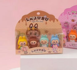 Labubu Cute Little Baby Erasers, Set Of 4