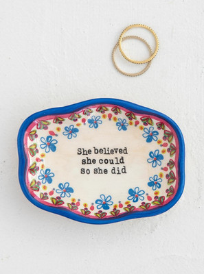 Natural Life Artisan Trinket Dish She Believed Natural Life Artisan Trinket Dish She Believed