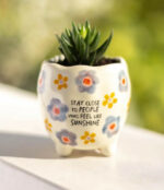 Natural Life Mini Footed Planter - Feel Like Sunshine 1