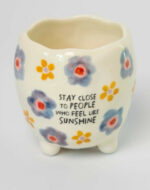 Natural Life Mini Footed Planter - Feel Like Sunshine