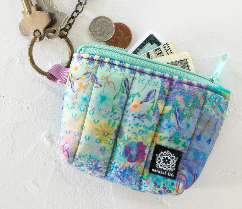 Natural Life Mini Puffy Coin Purse Key Clip Natural Life Mini Puffy Coin Purse Key Clip