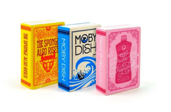 Neat And Novel Literary Book Sponges, Set Of 3 1