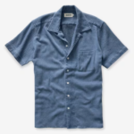 The Short Sleeve Hawthorne In Washed Indigo Crepe (1)